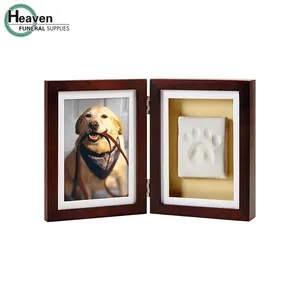 Dog Paw Print Frame 2024 Hot Sale Funeral Pet Cat Paw Prints Memorial Pictures Frame With Clay Paw Print Kit