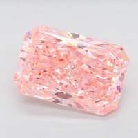 Anillo de Compromiso con Tres Piedras en Forma de Corazón, Corte Radiante, Color Rosa Intenso, Cultivado en Laboratorio con Certificación IGI, Diamante Central de Alta Calidad