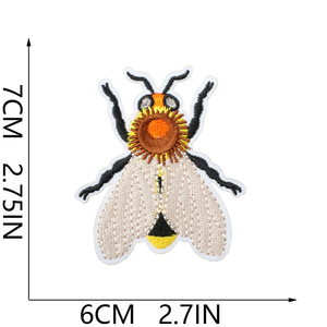 Parches Termoadhesivos Bordados de Abeja, Estilo Rural, con Diseño de Abeja, Animal, <span class=keywords><strong>Miel</strong></span> y Margarita - Product Image 4
