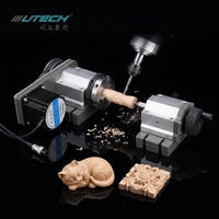 Mini axe rotatif UTECH 65 mm avec mandrin à 3 mors pour gravure cylindrique 3D sur routeur CNC 3020/3040/4060/4 axes