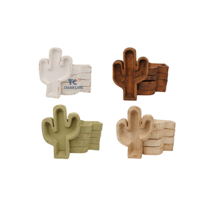 Tazón de madera para masa, diseño de cactus de Color personalizado, para el hogar Decoración rústica, vela encerada, barco para ventas al por mayor - Product Image 2