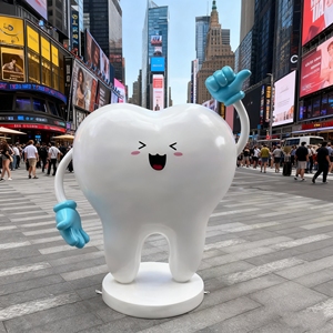 CS238 OEM Artistic Lifelike Tooth Sculpture Weather-resistant Resin Statue for Home Oral Health Commercial Dental Store Front - Product Image 1