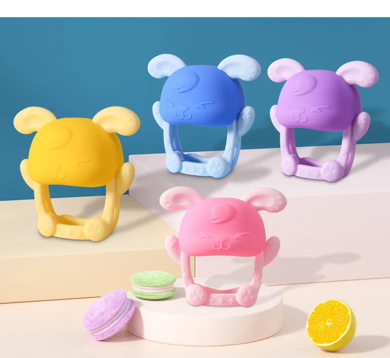 2022 Мягкий Новый Забавный Экологически чистый пищевой не содержит Бисфенол А игрушка для жевания животных кроликов силиконовый детский Прорезыватель на заказ