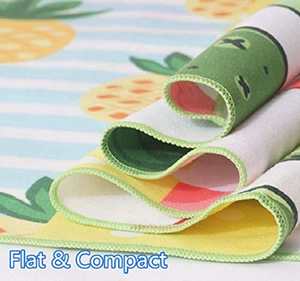 Serviette de plage personnalisée en microfibre, absorbante, compressée, imprimée, design uni, nouvelle collection été 2024, fabrication OEM - Product Image 4