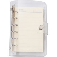 Planificateur de dossier en pvc transparent, 6 anneaux, feuilles transparentes, en pvc, taille a7/a6/a5 avec grille blanche