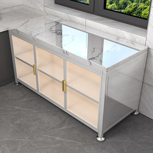 Étagère de rangement métallique pour cuisine, directement de l'usine, personnalisable, à trois niveaux, réglable, durable, pour vaisselle, meubles de maison, hôpital - Product Image 3