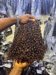 Real Raw Hair One Donor Natural Curly Hair Bundle with HD Lace Closure 13*6 Frontal Indian Curly High Quality Human Hair Vendor - Product Image 2