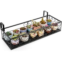 Jardinière en métal Oniya pour fenêtre, jardinière pour balustrade, jardinière pour balcon extérieur, porte-pot de fleurs, décoration de jardin