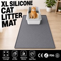 Tappetino in Silicone per Lettiera Gatti con Scanalature, Impermeabile, Antiscivolo, Facile da Pulire, Raccogli Sabbia per Gatti