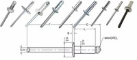 Rivets aveugles à tête ronde, finition galvanisée, acier au carbone/acier inoxydable de qualité 8, diamètre 15/32 po, M2.4-M6.4 en stock