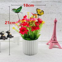 Orchidée et chrysanthème artificiels en pot, style bonsaï, pour la décoration intérieure européenne, faits à la main et réalistes dans un bassin à grain vertical