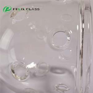 Diffuseur cylindrique en verre borosilicate 3.3 transparent poli, éclairage intérieur industriel fait main, écologique, abat-jour en verre - Product Image 4