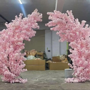 <span class=keywords><strong>Mini</strong></span> arbre de <span class=keywords><strong>cerisier</strong></span> <span class=keywords><strong>japonais</strong></span> rose, décoration de mariage en plein air, avec des fournitures de table artificielles en plastique, soie et bois - Product Image 1