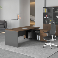 Table de PDG de gestionnaire de luxe moderne en Chine pour mobilier de bureau équipement de bureau en forme de L en bois de direction