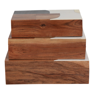 Set di Scatole Decorative Moderne in Legno con Coperchio per Gioielli e Oggetti Preziosi, Organizzatore per la Casa in Stile Rustico - Product Image 5
