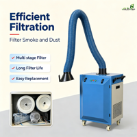 Extracteur de fumée de soudage à bras unique à faible bruit pour la purification des fumées de soudage industrielles