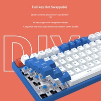 Clavier mécanique sans fil AJAZZ AK871 2.4G double mode, interrupteurs rouges remplaçables à chaud, taille standard, pour jeux, bureau, DIY, magnétique