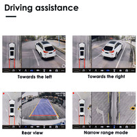 Caméra de recul panoramique AHD 1080P 360° avec capteur de recul, étanche IP68, vision nocturne pour VW/A8 et Land Cruiser
