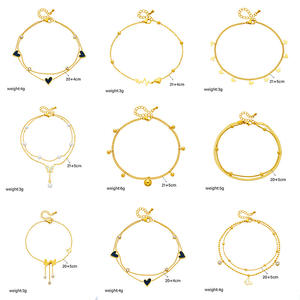 Mode Multi Couches En Acier Inoxydable Coeur <span class=keywords><strong>Cheville</strong></span> pour Femmes Plaqué Or <span class=keywords><strong>Cheville</strong></span> avec Serpent Lien Chaîne Bijoux - Product Image 5