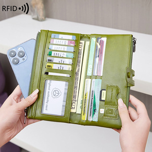 New RFID phụ nữ dây đeo cổ tay Ví nữ ly hợp Lady PURSE Faux Da chủ thẻ đa chức năng Dài Ví cho phụ nữ - Product Image 3