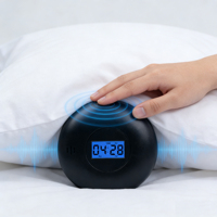 Reloj Despertador Digital LED Portátil con Batería, Fuerte Vibración y Luz de Fondo para Personas Sordas y Mudos, para Despertar a Personas que Duermen en la Mesa/Escritorio