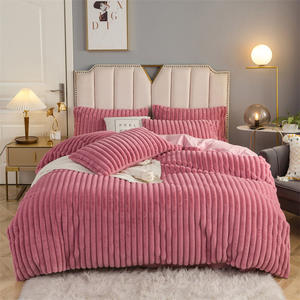 Protection thermique essentielle, 350 g, tissage épais, 100 % polyester, imprimé uni, ensemble de housse de <span class=keywords><strong>couette</strong></span> 3 pièces, polaire laiteux, 200 fils, toutes saisons - Product Image 2