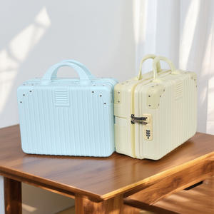 Mini Maleta Retro de 14 Pulgadas, Estuche Cosmético Portátil con Candado de Combinación, Color Sólido, Resistente al Agua, Bolsa de Viaje Ligera - Product Image 2