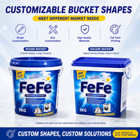 Lessive en poudre FeFe 5KG, grand format familial, avec poignée de transport pratique pour la lessive à domicile