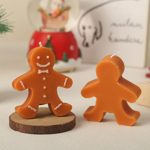 Bougie parfumée Angju Gingerbread Man, 4 à 12 heures, parfum café et lait, décoration de Noël en cire - Product Image 1