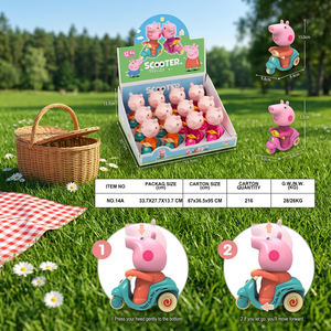 Trottinette à air comprimé Peppa Pig, jouet en TPE à presser, jouet portable pour enfants de 2 à 4 ans - Product Image 1