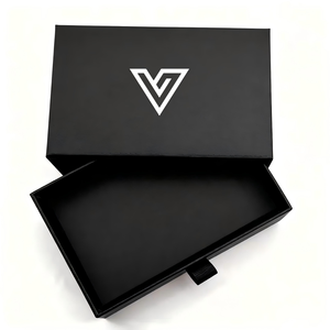 Boîtes à bijoux en papier cartonné noir personnalisées pour cosmétiques, emballages de papier pour colliers, boîtes pour ensembles de soins de la peau, boîte en papier biodégradable - Product Image 2