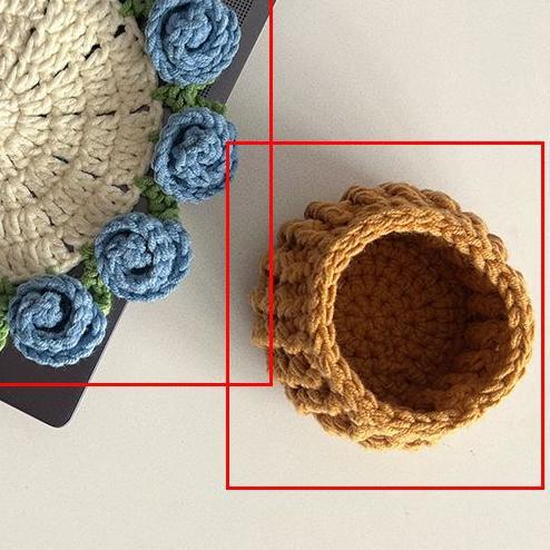 Small flower basket 7*5.5cm light brown