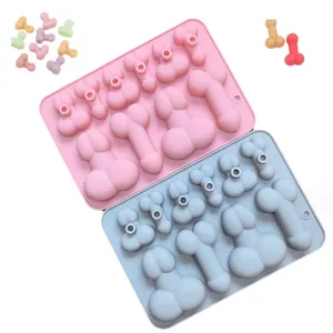 DIY 10 Cavity Funny 2 différentes tailles de pénis moule à glaçons moule 10pcs Silicone cuisson nouveauté ustensiles de cuisson gâteau chocolat