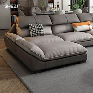 SHEZI, diseño moderno, sala de estar de lujo, villa, hotel, sofá, muebles, sofá de cuero, sofá, sofá - Product Image 1