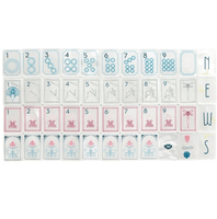 Mahjong américain de luxe en nacre, ensemble de 160 tuiles en acrylique peintes à la main, design décoratif blanc la maison du Mahjong