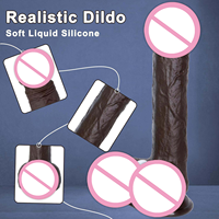 Schwarzer Teleskopischer Realistischer Dildo Vibrator mit Fernbedienung, Stoßfunktion, Heizung, Silikon, Starke Vibration, Erwachsenen-Sexspielzeug für Frauen