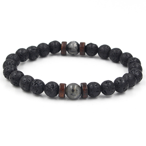 <span class=keywords><strong>Bracelet</strong></span> Homme Perles de Pierre de Lune Naturelle Vente en Gros Usine Bijoux Bouddha Tibétain Pulseras Bracelets Perlés Homme en Pierre de Lave - Product Image 1