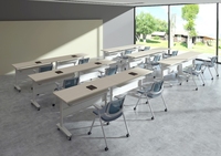 Table de formation pliante et chaise combinaison Table de conférence Double tutorat classe bureau d'étude Table longue bureau bureau mobile