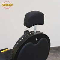 Chaise de barbier noire antique de luxe Siman Base en or chaise de Salon de coiffure professionnelle en fer inclinable Vintage de haute qualité ergonomique