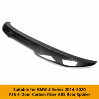 Aileron arrière pour BMW Série 4 F36 Gran Coupé 2014-2020, motif carbone, ABS, style PSM, déflecteur de vent, résistant aux intempéries, noir