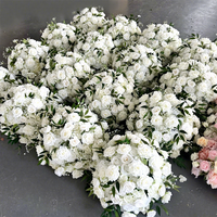 Boule de fleurs blanches de grande taille FL-093, boule florale, grands centres de table pour la décoration de mariage, d'anniversaire ou de fête