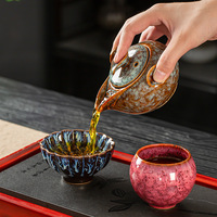 Service à thé en céramique Cinq Éléments du Musée National du Palais, créations culturelles, cadeau pour anniversaire, personnalisable avec logo, style rétro, luxe léger