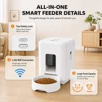 Distributeur automatique intelligent de nourriture pour animaux de compagnie 2L avec contrôle WiFi à distance et programmation de l'alimentation pour chats et chiens, idéal pour la maison et les voyages