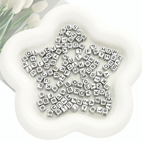 Серебряный квадратный бусинный кулон 6*6 мм с буквами, сердцем и улыбающимся лицом для рукоделия, браслетов и украшения сумок