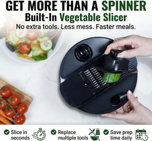 Large Capacity Stainless Steel Quick Dry Design Manual Salad Fruit Dehydrated Spinner Hand Press Salad Spinner Vegetable Dryer - Product Image 2