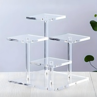 Présentoir carré en acrylique transparent de 20 cm sur 3 niveaux pour parfums et cupcakes en magasin de détail