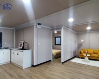 Maison conteneur extensible OEM anti-fuite de Chine, unités d'habitation modernes, maison mobile, pièce pliable à double aile avec salle de bain et cuisine