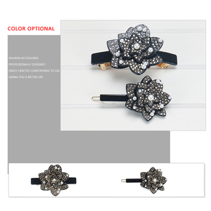 <span class=keywords><strong>Barrettes</strong></span> à <span class=keywords><strong>cheveux</strong></span> pour femmes Buena Fashion, bijoux pour <span class=keywords><strong>cheveux</strong></span> classiques, fleurs de camélia en perles, 3 mm, acétate noir, <span class=keywords><strong>barrettes</strong></span> françaises - Product Image 4