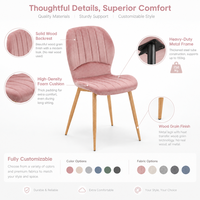 Chaise Papillon en Tissu Velours Écologique Certifié E0, Mousse Haute Densité, Cadre en Acier, Hauteur Réglable, pour Salle à Manger et Usage Commercial
