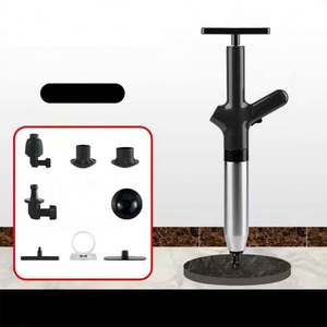 <span class=keywords><strong>Desatascador</strong></span> de Inodoro Manual de Acero Inoxidable, <span class=keywords><strong>Potente</strong></span>, de Alta Presión, Neumático, Juego de Herramientas para Desatascar Tuberías - Product Image 6